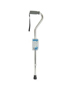 Cane  Soft Foam Offset Handle  Blue Jay  Silver with Strap